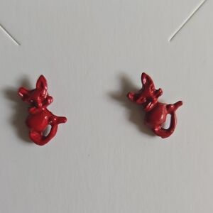 Vintage Diecast and Enameled Cat  Earrings